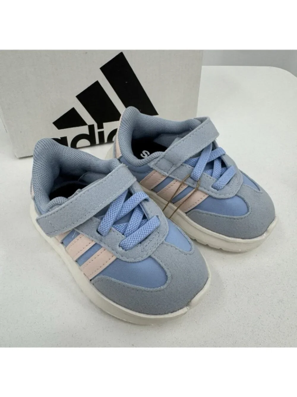 Adidas Infant Girl's Run 70s 2.0 Running Shoes Hook & Loop size 5K Light Blue